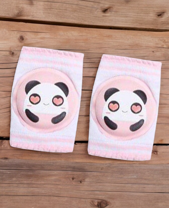 Panda face knee pads for crawling babies