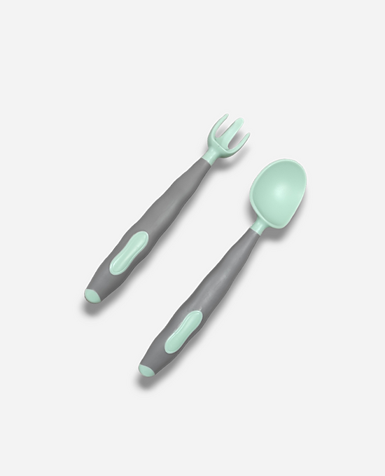 B-Silicone Feeding Spoon And Fork 2 pcs