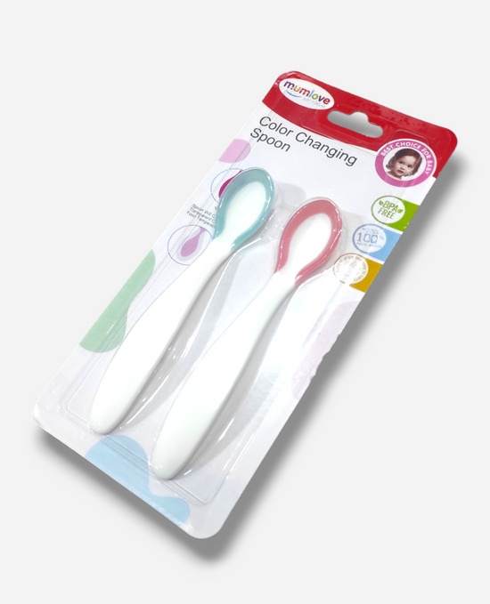 Mumlove Half Color Changing Silicone Feeding Spoon 2 pcs