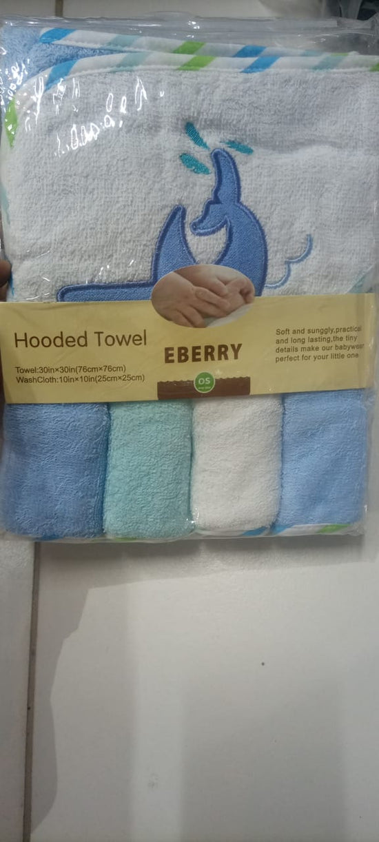 TWL-7776 Eberry Hooded Towel With 4 Face Towel